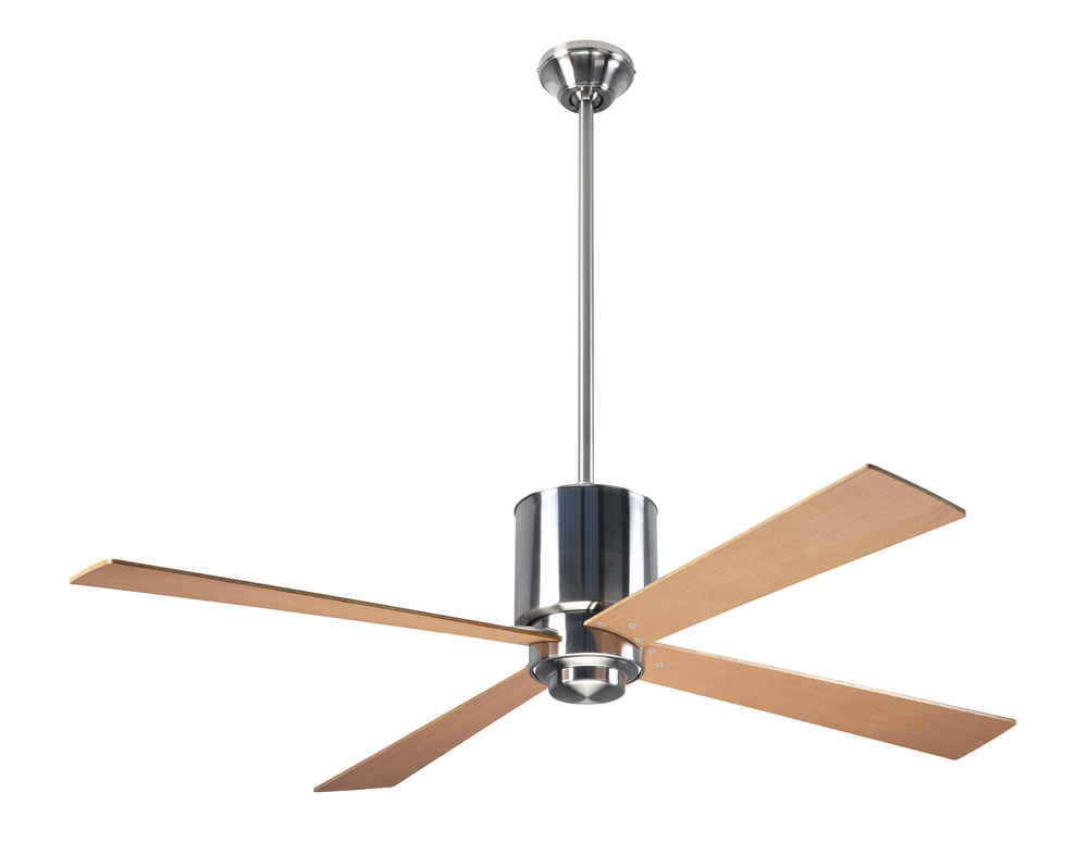 Lapa Fan; Bright Nickel Finish; 50" Maple Blades; No Light; Fan Speed Control