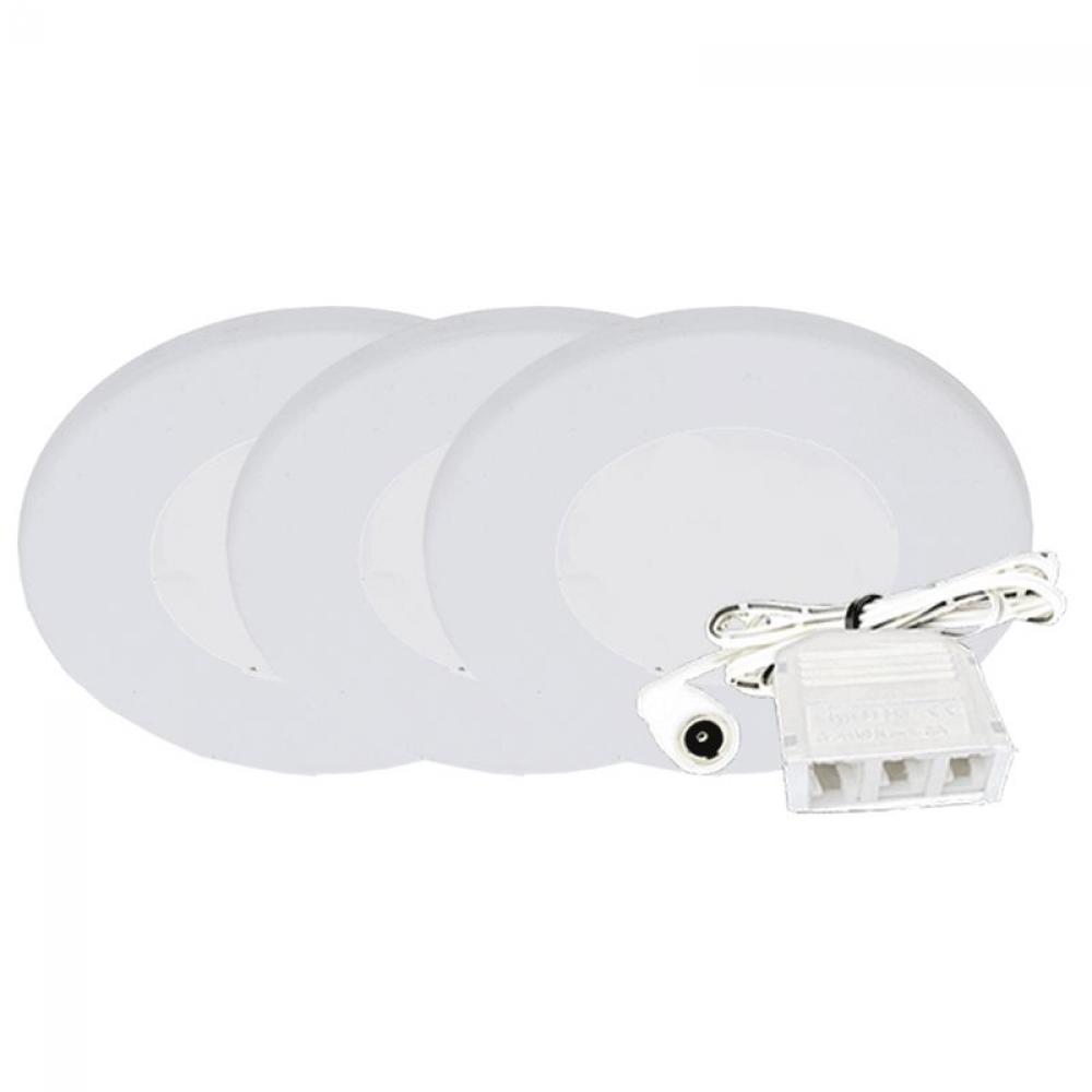 12V 3-PACK KIT SLIM PUCK LIGHT, ETL, 5000K, WHITE