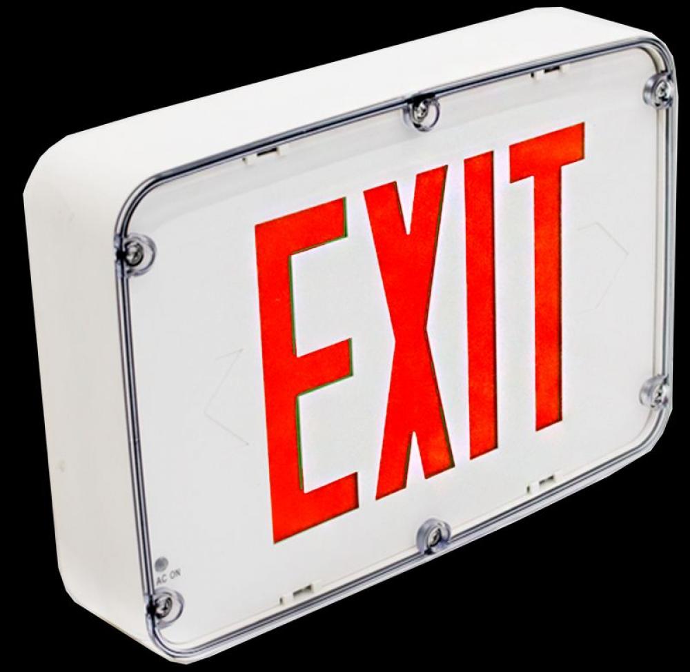 NEMA 4X RATED LED EXIT SIGN, DOUBLE FACE, RED WHITE