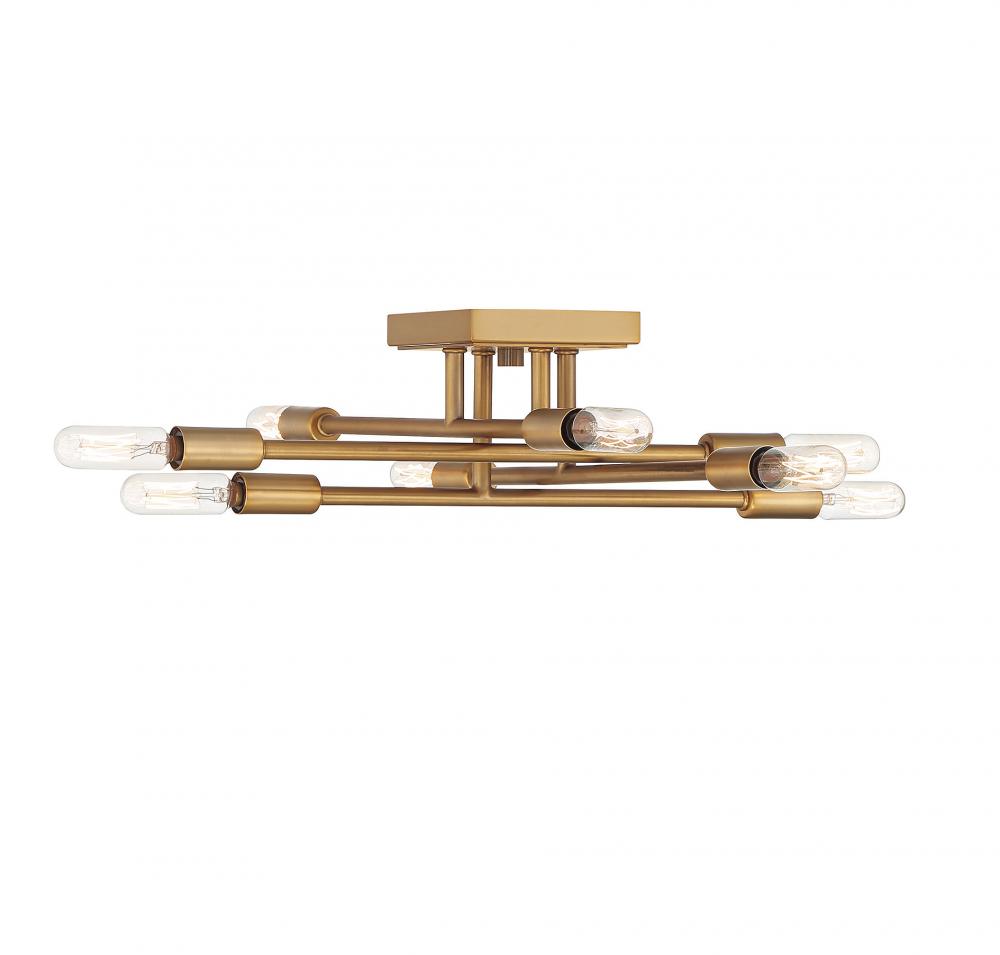 Lyrique 8-Light Ceiling Light in Warm Brass