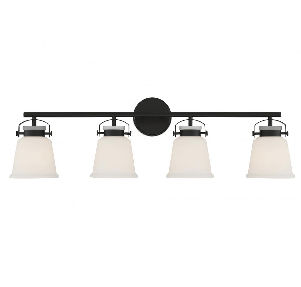 Kaden 4-Light Bathroom Vanity Light in Matte Black