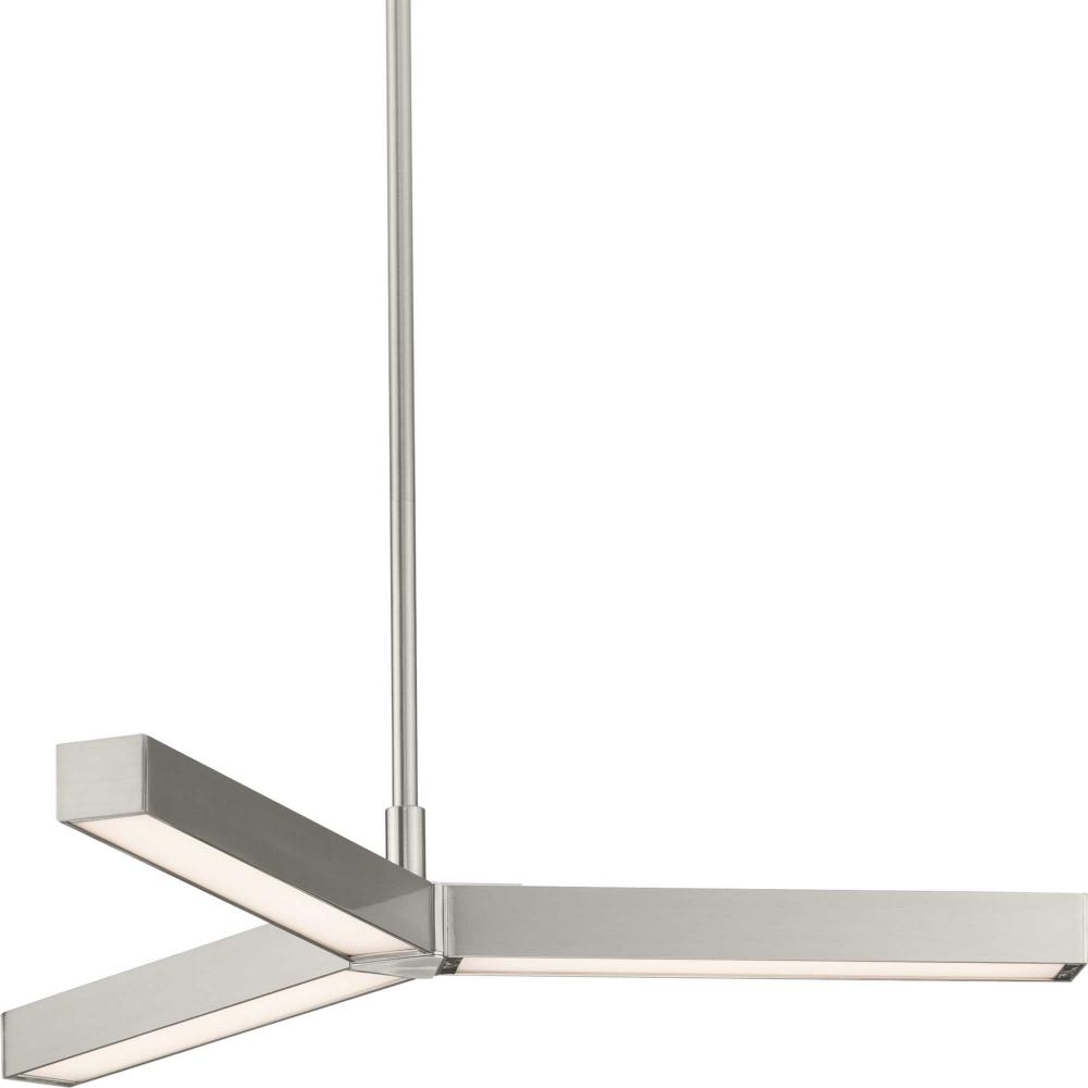 Planck LED Collection Three-Light Brushed Nickel Modern Style Chandelier Light