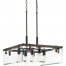 Progress P500074-020 - Glayse Collection Five-Light Antique Bronze Clear Glass Luxe Pendant Light