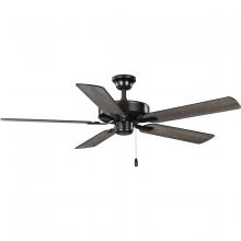 Progress P250080-31M - AirPro 52 in. Matte Black 5-Blade AC Motor Transitional Ceiling Fan