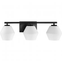 Progress P300432-31M - Copeland Collection Three-Light Matte Black Mid-Century Modern Vanity Light