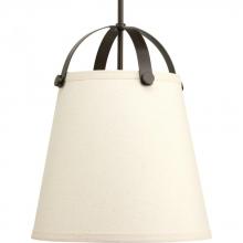 Progress P500046-020 - Galley Collection Two-Light Antique Bronze Linen Shade Coastal Pendant Light