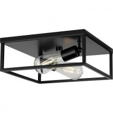 Progress P350200-031 - Perimeter Collection Two-Light Matte Black Modern Style Flush Mount Ceiling Light