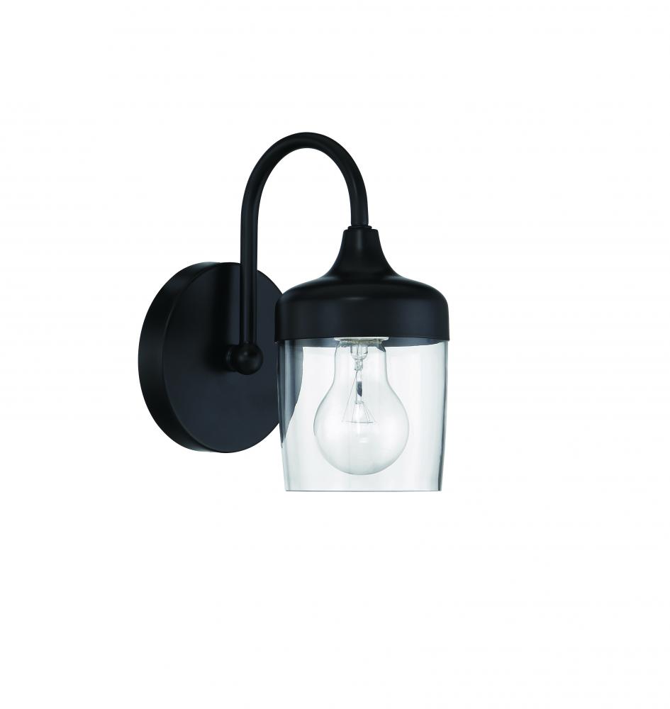 Wrenn 1 Light Wall Sconce in Flat Black