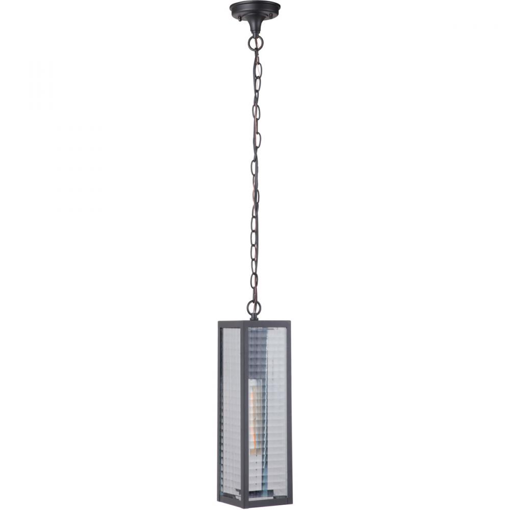 Deka 1 Light Large Outdoor Pendant in Midnight