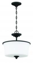 Craftmade 50452-FB-WG - Gwyneth 2 Light Convertible Semi Flush in Flat Black (White Glass)