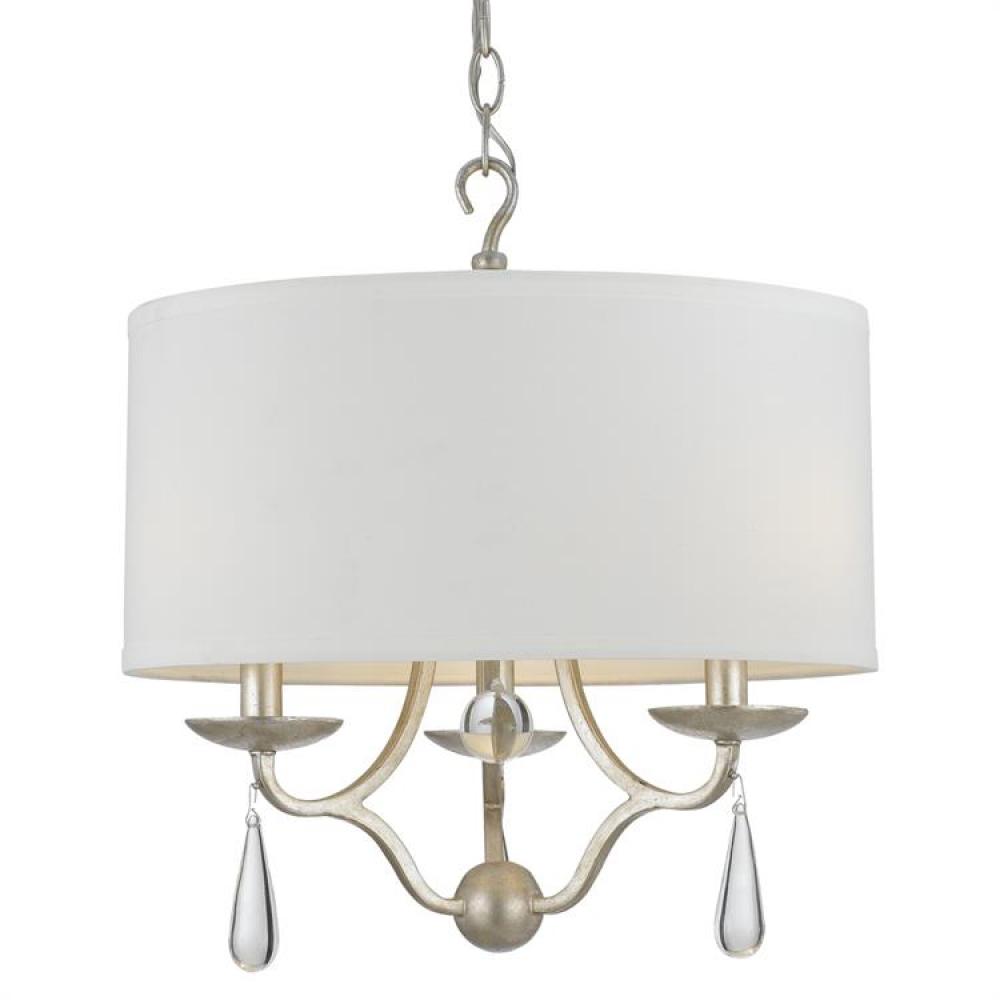 Manning 3 Light Silver Leaf Chandelier