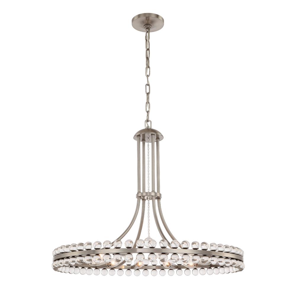 Clover 12 Light Brushed Nickel Chandelier