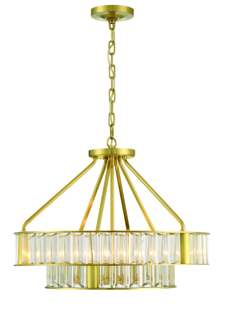 Libby Langdon Farris 6 Light Aged Brass Chandelier