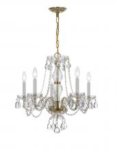 Crystorama 5085-PB-CL-I - Traditional Crystal 5 Light Clear Italian Crystal Polished Brass Chandelier