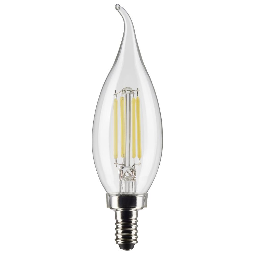 5.5 Watt CA10 LED; Clear; Candelabra Base; 2700K; 500 Lumens; 120 Volt; 2-Pack