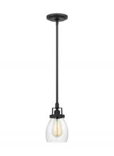 Generation Lighting 6114501-112 - Belton transitional 1-light indoor dimmable ceiling hanging single pendant light in midnight black f