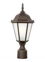 Generation Lighting 82941-71 - Bakersville traditional 1-light outdoor exterior post lantern in antique bronze finish with satin et