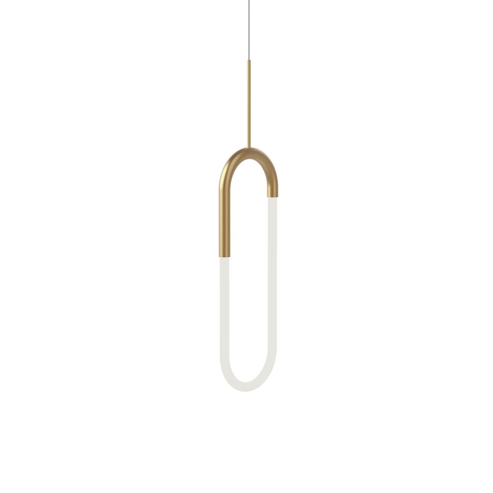 Huron 8-in Brushed Gold LED Pendant