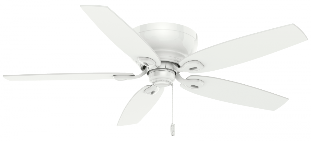 Casablanca 54 inch Durant Snow White Low Profile Ceiling Fan and Pull Chain