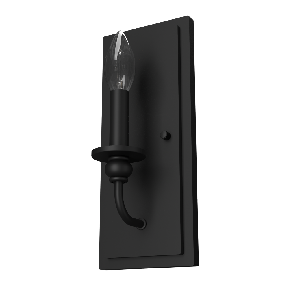 Hunter Southcrest Matte Black 1 Light Small Sconce Wall Light Fixture