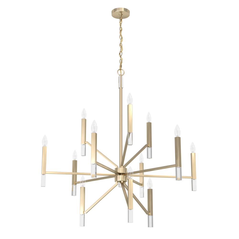 Hunter Sunjai Alturas Gold 12 Light Extra Large Chandelier Ceiling Light Fixture