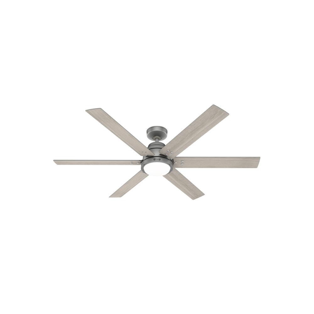 Hunter 60 inch Gravity Wi-Fi ENERGY STAR® Matte Silver Ceiling Fan with LED Light Kit