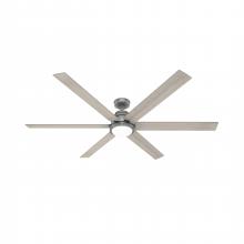 Hunter 51884 - Hunter 72 inch Gravity Wi-Fi ENERGY STAR® Matte Silver Ceiling Fan with LED LT Kit & Handheld Remote