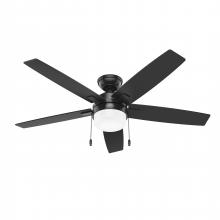 Hunter 52485 - Hunter 52 inch Anisten Matte Black Ceiling Fan with LED Light Kit and Pull Chain