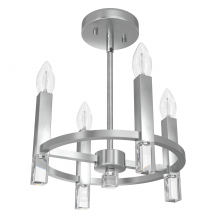 Hunter 19524 - Hunter Sunjai Brushed Nickel 4 Light Medium Flush Mount Ceiling Light Fixture