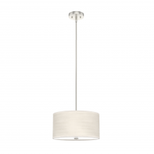 Hunter 19243 - Hunter Solhaven Bleached Alder & Brushed Nickel with Painted Cased White Glass 2 LT Pendant