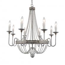 Terracotta Lighting H9123-8 - Rosabella Wood Bead Chandelier