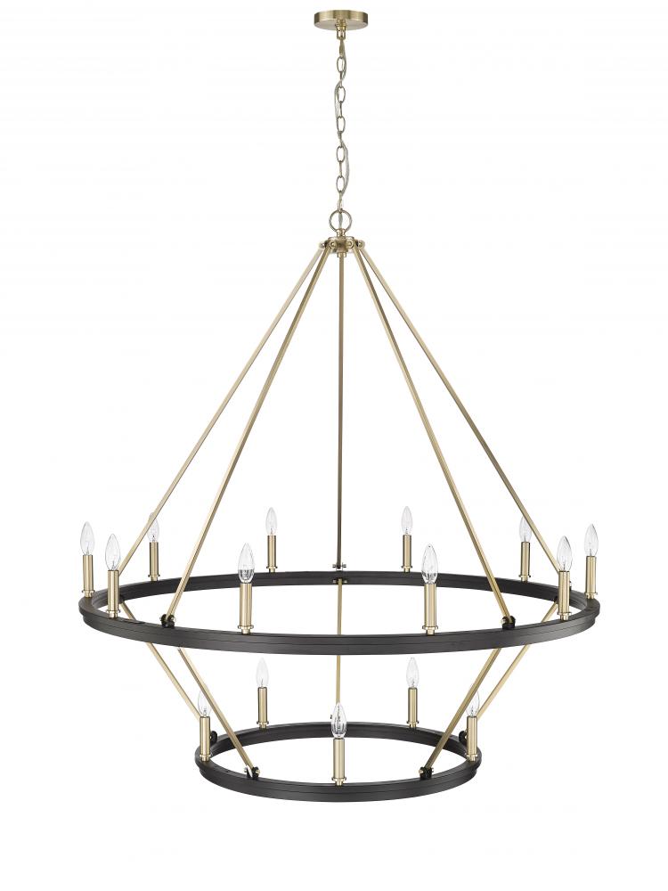 Carruth 15-Light Chandelier Ceiling Light Matte Black / Modern Gold