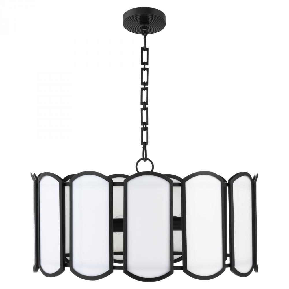 Belleview 5 Light  Pendant, Matte Black