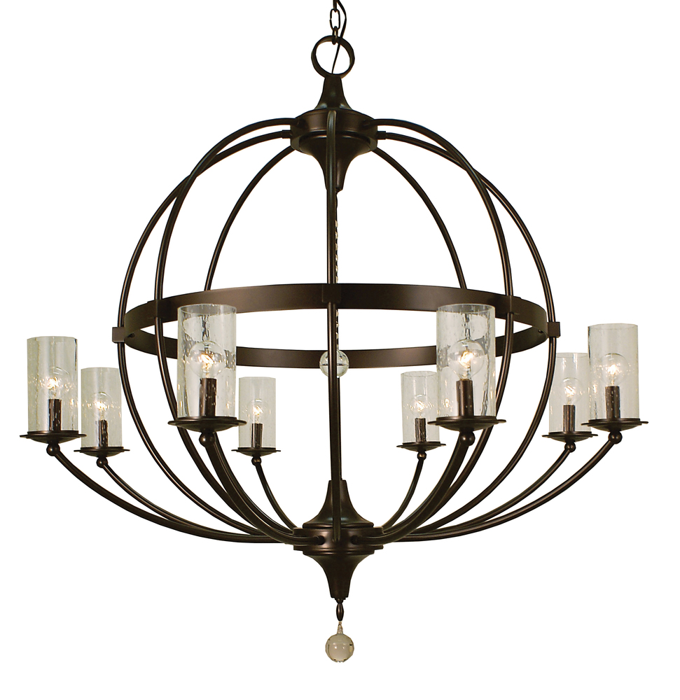 8-Light Polished Nickel Compass Foyer Chandelier