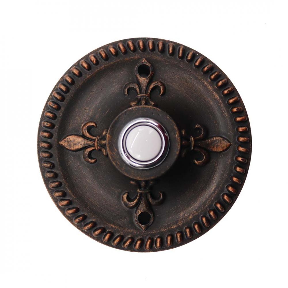 Doorbell Button - Round - Fleur-de-lis-RB