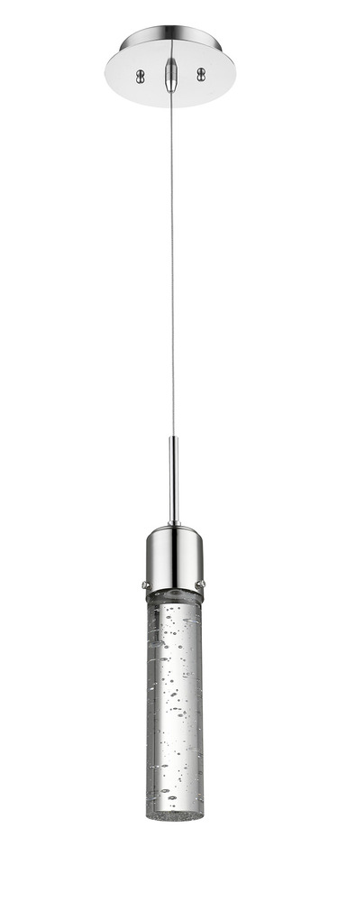 Vivio Soffi 1-Light Illuminated Glass Cylinder - Chrome