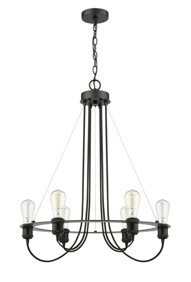 Vivio- Laia 6-Light Chandelier- Matte Black Finish