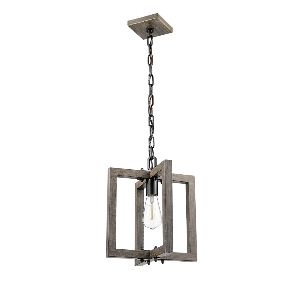 Vivio Roxton 1-Light Pendants - MB with Wood Style Accents