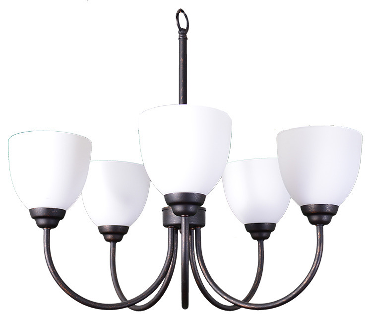 Laredo 5-Light Chandelier - RB White Glass