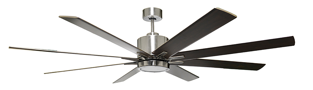 8-Blade 66" NK Fan Silver/Walnut Blades 16W LED Light Kit 3000K