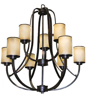 Lexington 9-Light Tea Stain Glass Chandelier - RB