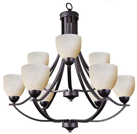 Victoria 9-Light Chandelier - RB Tea Stain Glass