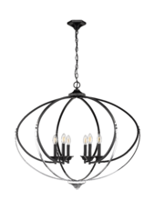 HOMEnhancements 70127 - Vivio Luna 6-Light Chandelier - CH with MB Accents