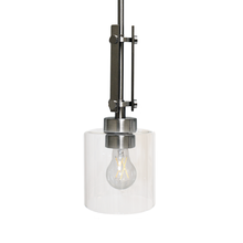 HOMEnhancements 19407 - Paris 1-Light Mini Pendant - NK Clear Cylinder Glass