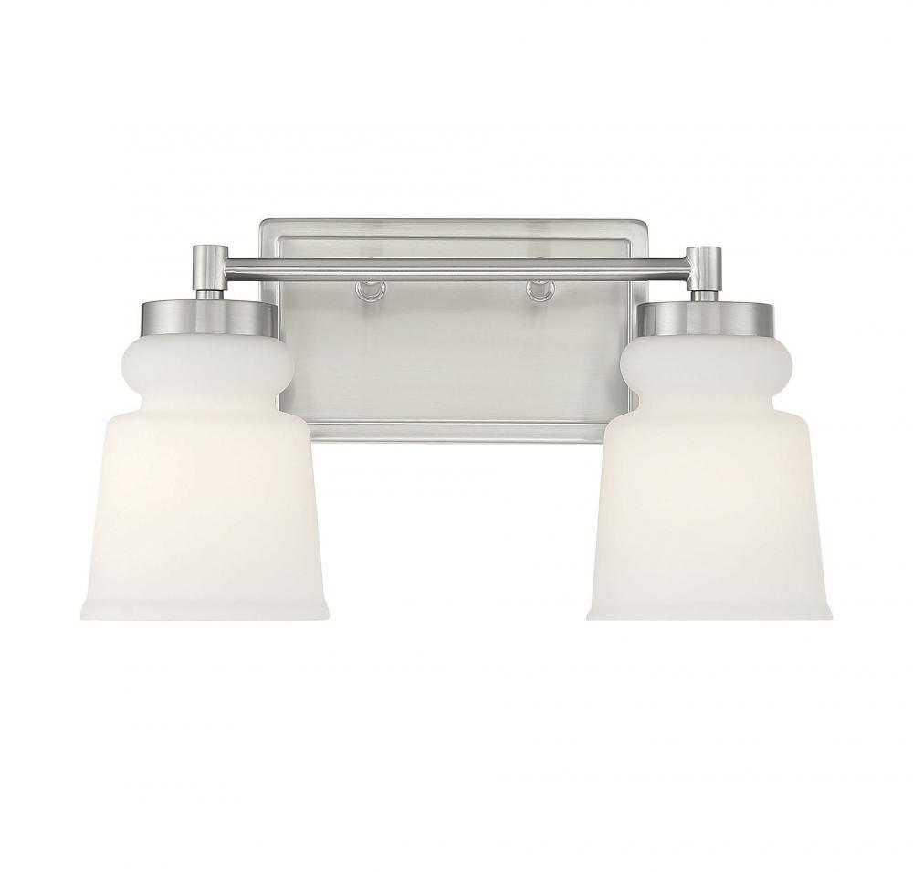 2-Light Bathroom Vanity Light in Brushed Nickel