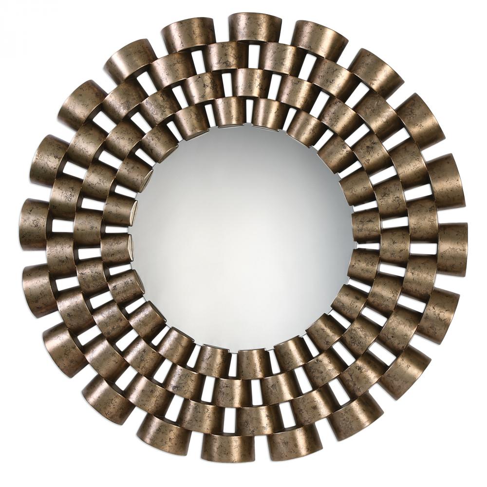 Taurion Silver Leaf Round Mirror