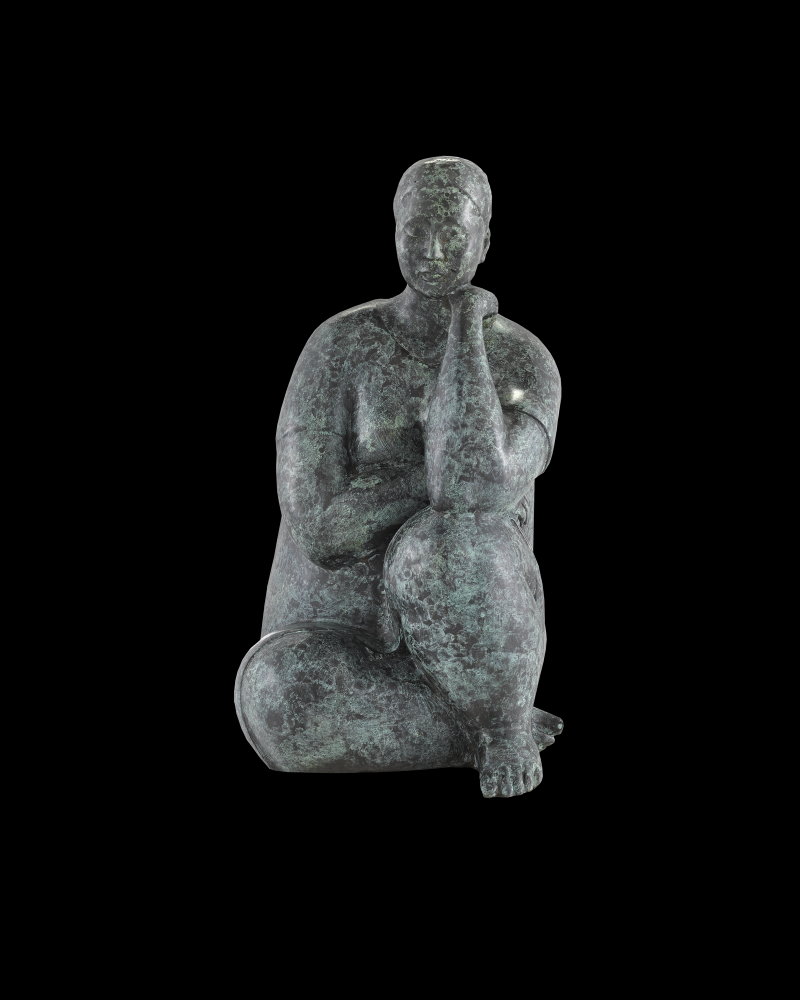 Lady Meditating Bronze