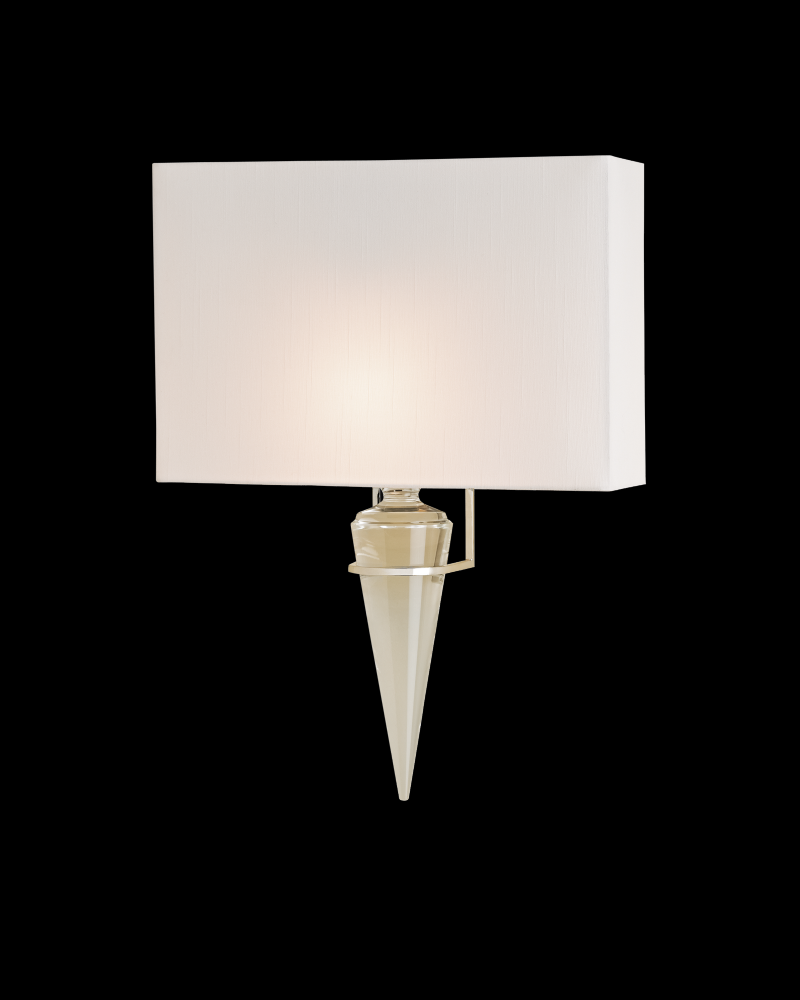 Larsen Nickel Wall Sconce, White Shade