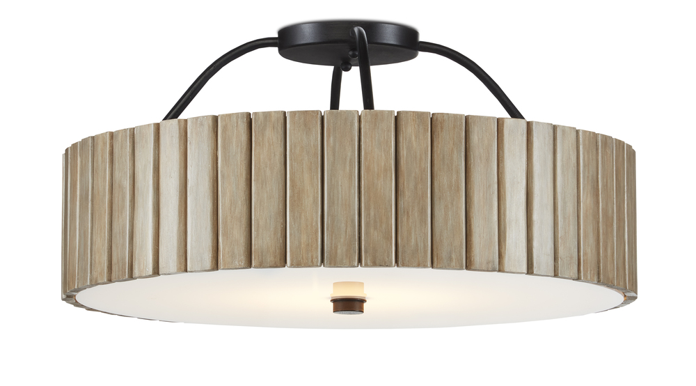 Tetterby Bamboo Semi-Flush Mou