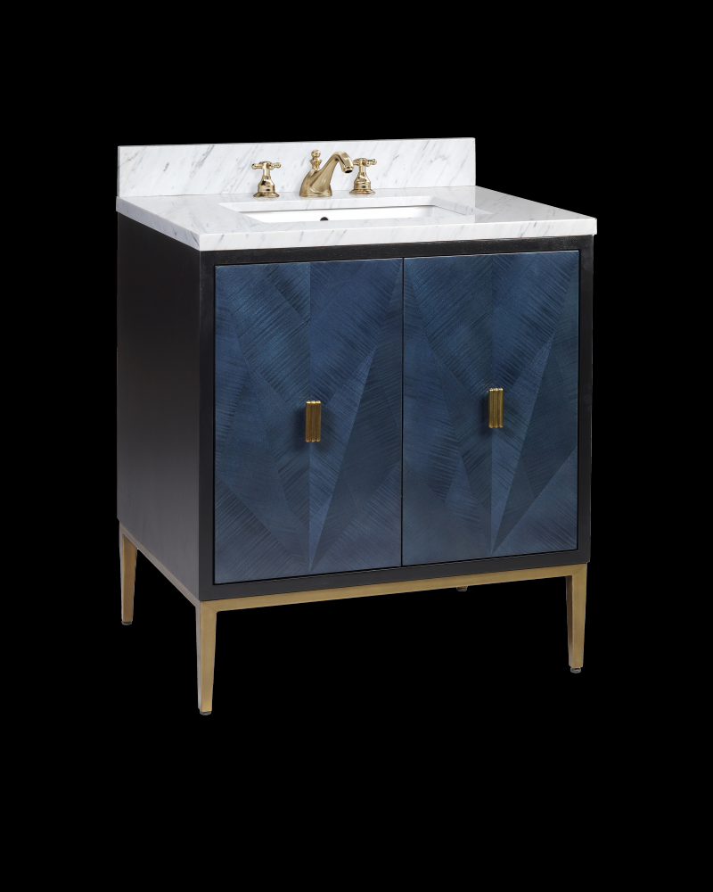 Kallista 30" Blue Vanity with Rectangular Undermount Sink